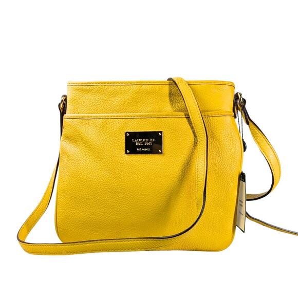 NWT Lauren Ralph Lauren Governors Lodge Flat Leather Crossbody Bag - Picture 2 of 9